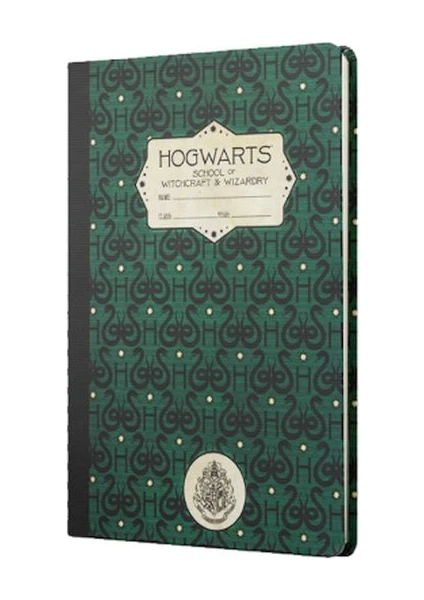 Harry Potter Hogwarts Syltherin Sert Kapak Butik Defter Yeşil Çizgisiz