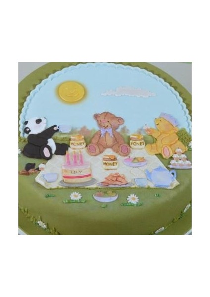 Baskı Patchwork Orj Teddy Piknik Set