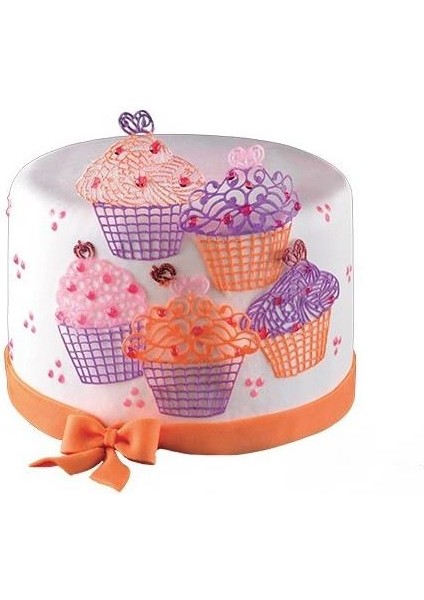 Silikon Dantel Şablon(6lı Cupcake)