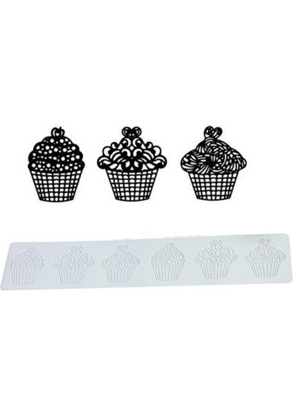 Silikon Dantel Şablon(6lı Cupcake)