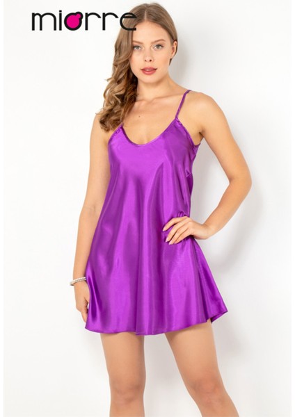 Ince Askılı Mini Saten Gecelik indirimleri