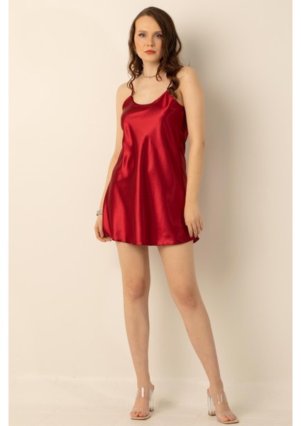 Ince Askılı Mini Saten Gecelik fırsatları