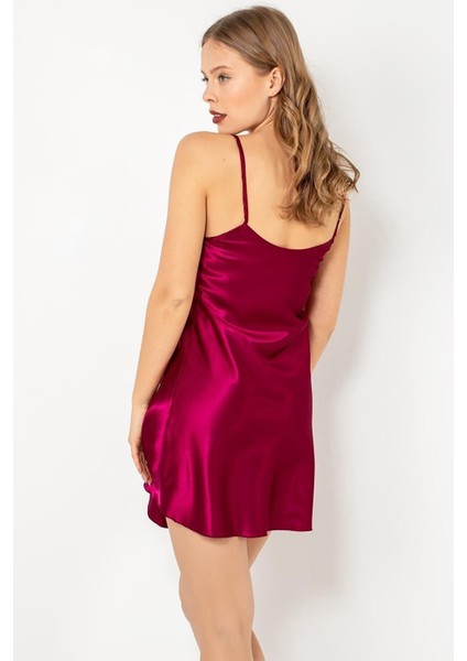 Ince Askılı Mini Saten Gecelik indirimleri