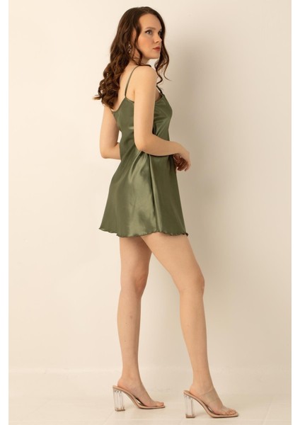 Ince Askılı Güpürlü Mini Saten Gecelik fiyatları