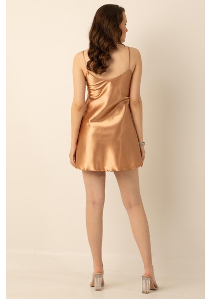 Ince Askılı Mini Saten Gecelik indirimleri