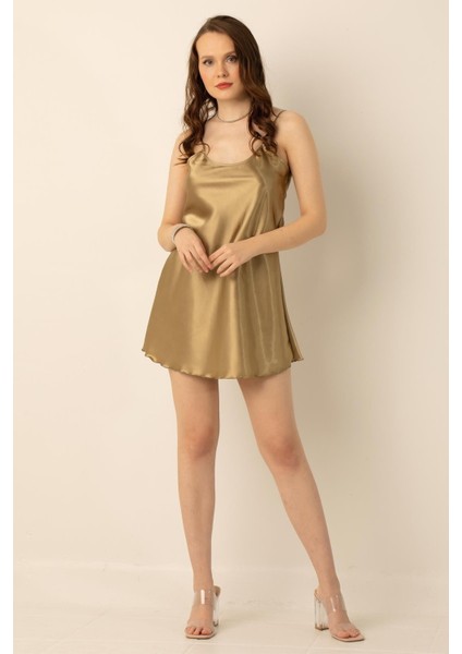 Ince Askılı Mini Saten Gecelik fiyatları