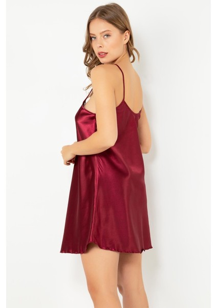 Ince Askılı Güpürlü Mini Saten Gecelik fırsatları