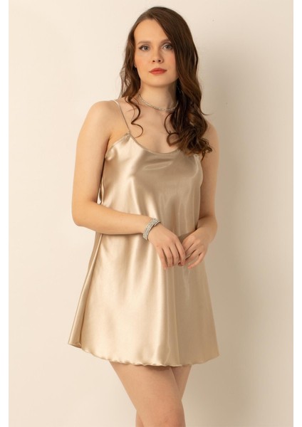 Ince Askılı Mini Saten Gecelik fiyatları