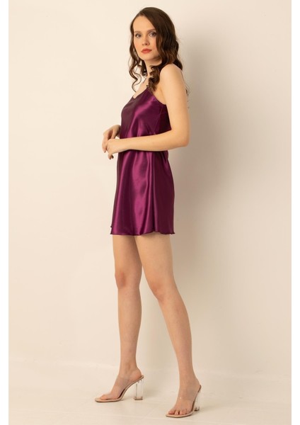 Ince Askılı Mini Saten Gecelik fırsatları