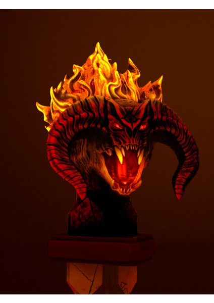 Lord Of The Rings Balrog Bust-Yüzüklerin Efendisi Balrog Büst - 11X12X20CM