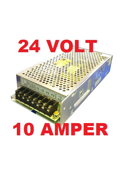 24 Volt ile Çalışan Motor Su Pompası Şerit LED Bar LED Adaptörü Trafo Tırafo 10 Amper 240W
