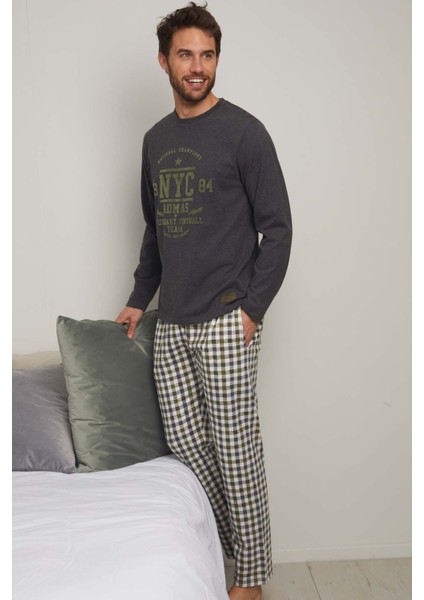 55319 Erkek Gri Pijama Takımı