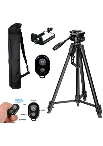 Cazip Shop iPhone 14 Pro Max Için 170CM Bluetooth Kumandalı Tripod