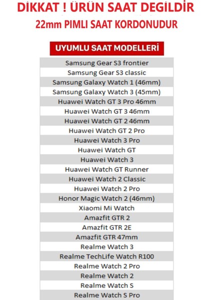 Huawei Gt / Gt2 / Gt2 Pro / Gt3 / Gt 3 Pro -Honor Magic Watch 2 46MM -Samsung Gear Watch 46MM Silikon Kordon