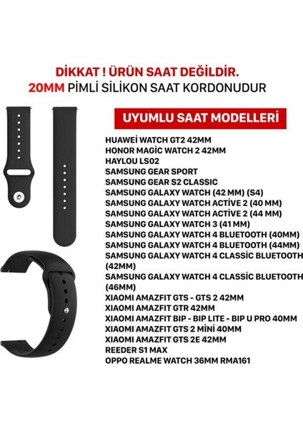 Samsung Galaxy Watch 3 (41mm) / Watch 1 (42mm) Uyumlu Yüksek Kalite Kordon
