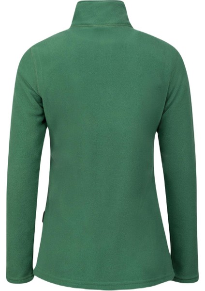 Pinna Yarım Fermuarlı Kadın Polar Sweatshirt Yeşil