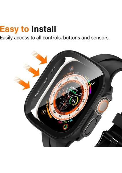 Apple Watch Ultra 49MM Kılıf Kasa ve Ekran Koruyucu 360 Tam Koruma