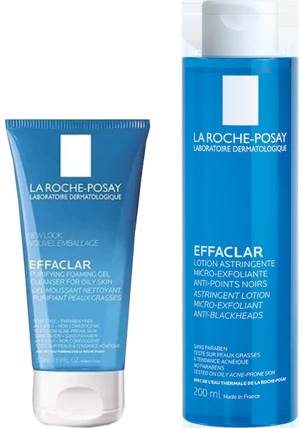 La Roche Posay Effaclar Yüz Temizleme Jeli 200 ml + Sıkılaştırma Etkili Tonik 200 ml