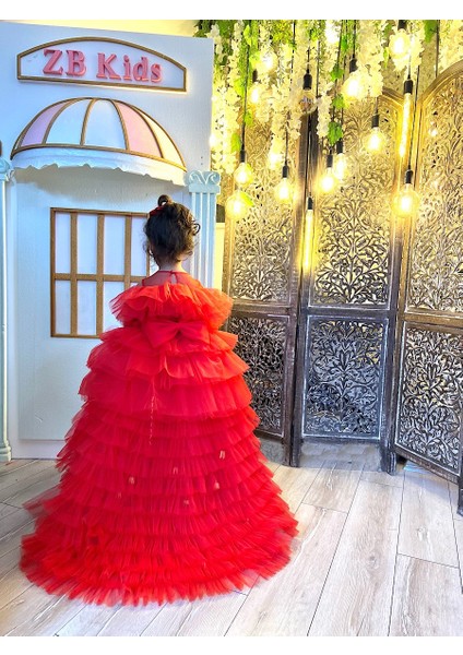 Red Crinoline Kırmızı Tütü Kız Çocuk Abiye, Özel Gün, Yılbaşı, Nedime, Christmas Dress indirimleri