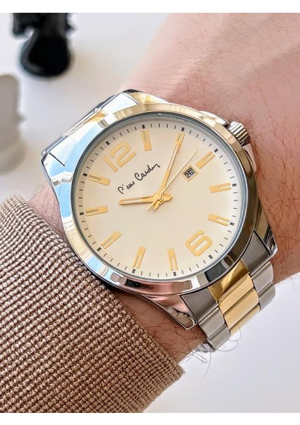800411F06SB Pierre Cardin Çelik Kordon Erkek Kol Saati 30 mt Su Gecirmez Kaplan Gözü Bileklik Hdyli
