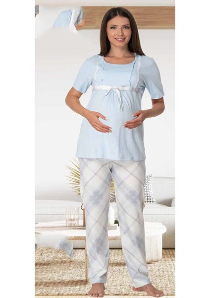 Effortt Kadın Lohusa Hamile Pijama Takımı 6022