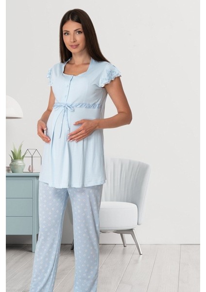 Puerpera Effortt Kadın Hamile Lohusa Gecelik Sabahlık ve Pijama Takımı 4'lü Set 6016 fiyatları