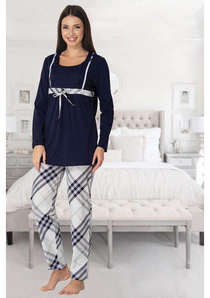 Kadın Uzun Kollu Hamile Lohusa Pijama Takımı 8082