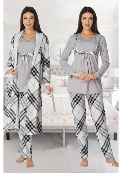 Effortt Kadın Hamile Lohusa Pijama Takımı ve Sabahlık 8084