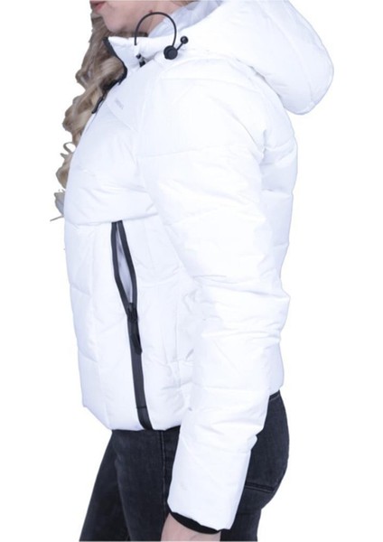 Apreski Coat Kadın Kısa Mont Kaban Beyaz V8 modelleri