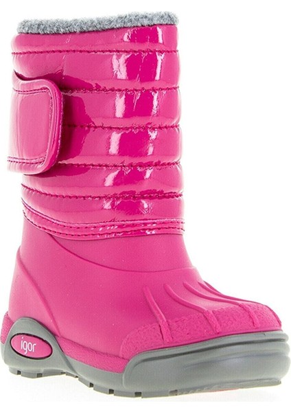 Topo Ski Charol Çocuk Kürklü Fuşya Yağmur Kar Çizmesi W10168-007