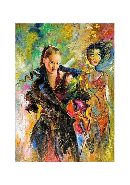 3 Boyutlu Duvar Kağıtları Kemancı Kız Sanatsal Duvar Kağdı Vinil