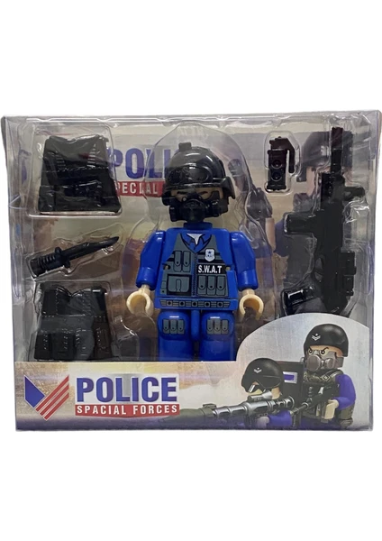 Küçük Polis Figür Giydirilebilir Oyuncak - Polis Figür Aksesuarlı Oyuncak -Police Special Forces