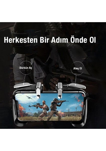 Polham L1-R1 Telefon Oyun Kolu, 4-6.5inch Telefon Uym Pubg, Call Of Duty Oyun Kolu, Gamer Tetik