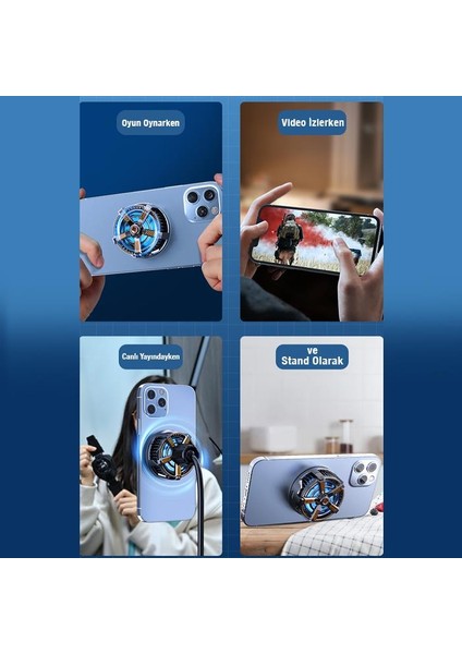 Polham Mıknatıslı Radyatörlü Kablolu Telefon Soğutma Fanı, 9 Bıçaklı Ultra Hızlı Telefon Soğutucu fiyatları