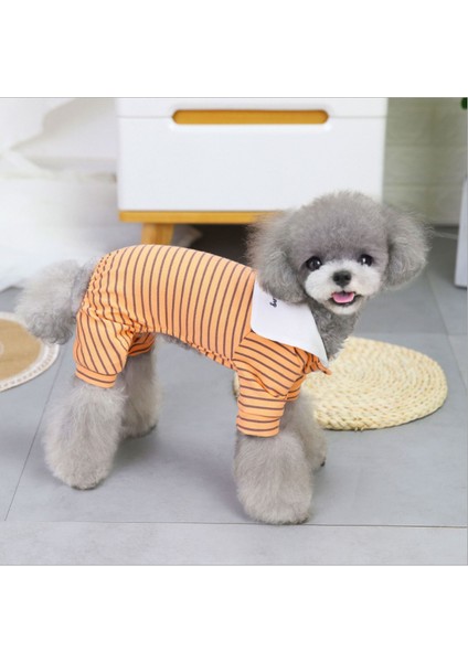 Eyou Sonbahar ve Kış Köpek Çizgili Ev Giysileri Saf Pamuklu Renk Çizgili Köpek Giysileri Ev Evcil Köpek Giysileri (Yurt Dışından) modelleri
