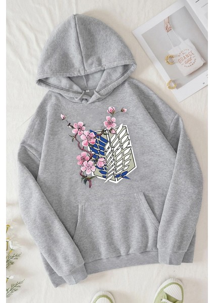 Unisex Flowers Baskılı Sweatshirt
