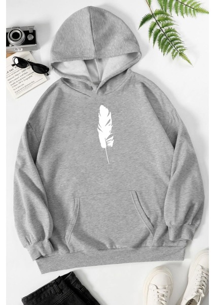 Unisex Tüy Baskılı Sweatshirt