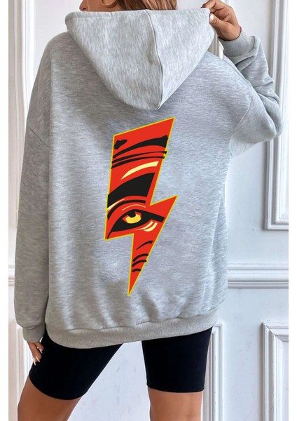 Unisex Yıldırım Baskılı Sweatshirt