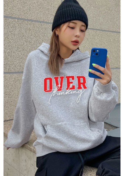 Unisex Over Thinking Baskılı Sweatshirt