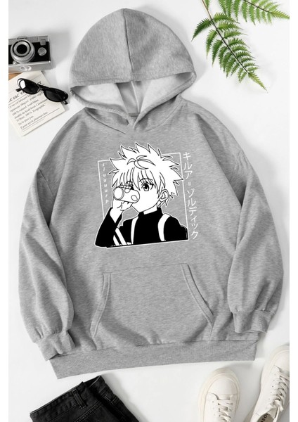 Unisex Killua Zoldyck Baskılı Sweatshirt