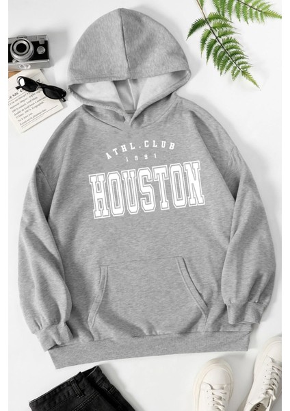 Unisex Houston Baskılı Sweatshirt