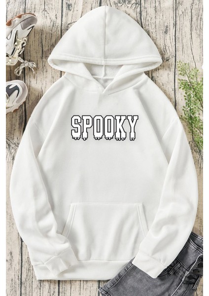 Unisex Spooky Baskılı Sweatshirt