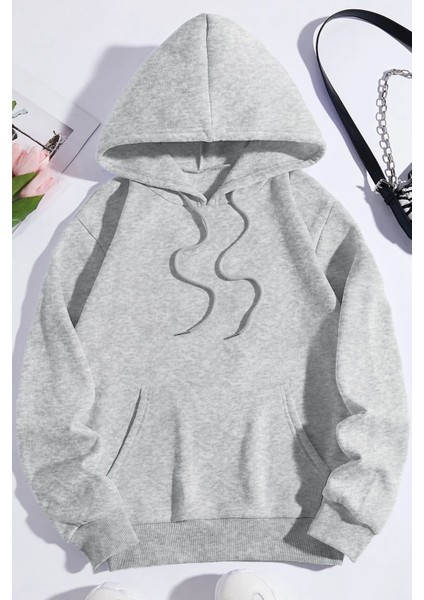 Unisex Pamuk Şardonlu Kapüşonlu Sweatshirt