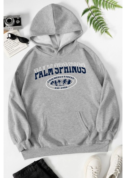 Unisex Palm Springs Baskılı Sweatshirt