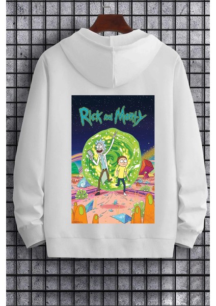 Unisex Rick And Morty Baskılı Sweatshirt