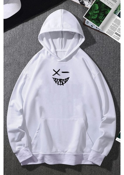 Cartoon Graphic Thermal Lined Drawstring Sweatshirt