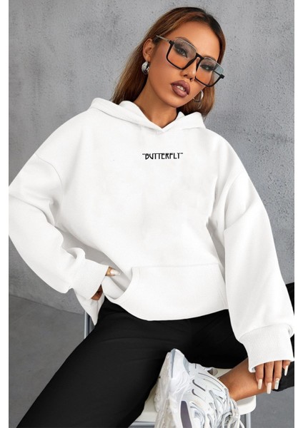 Unisex Butterfly Sırt Baskılı Sweatshirt fiyatları