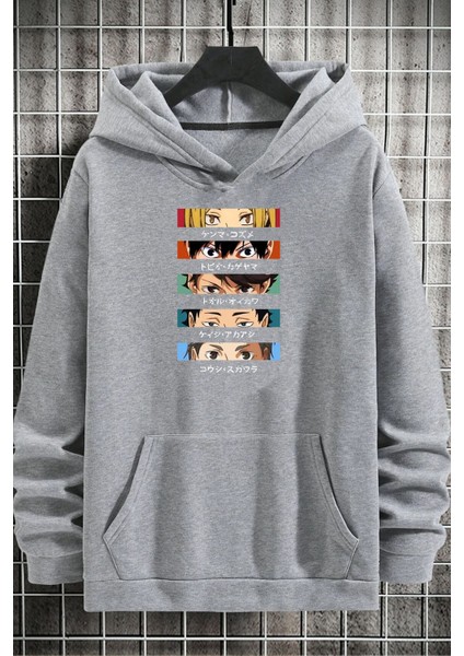 Unisex Cosplay Haikyuu Baskılı Sweatshirt