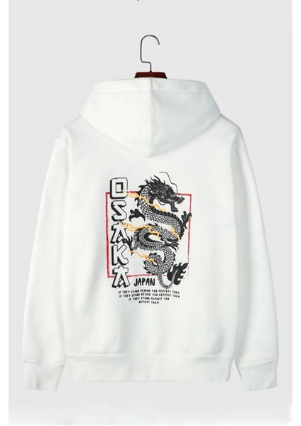 Unisex Osaka Baskılı Kapüşonlu Sweatshirt