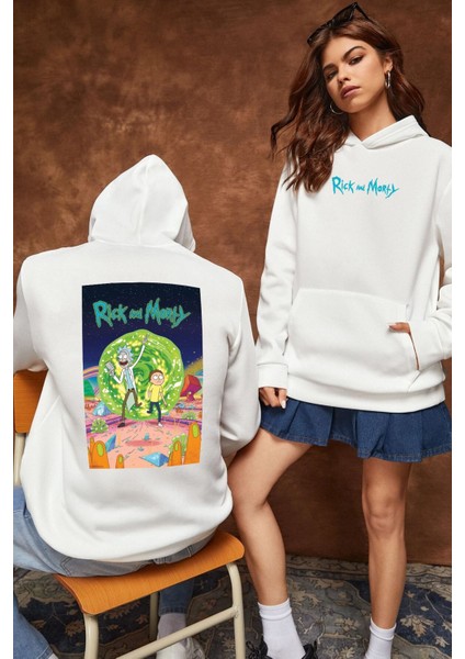 Unisex Rick And Morty Baskılı Sweatshirt